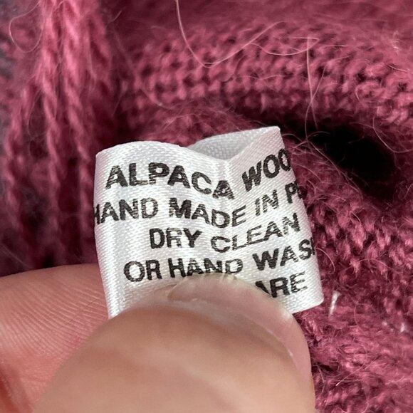 the Alpaca Connection Womens Handmade Hooded Fringe Sweater Sz Small - Picture 4 of 6